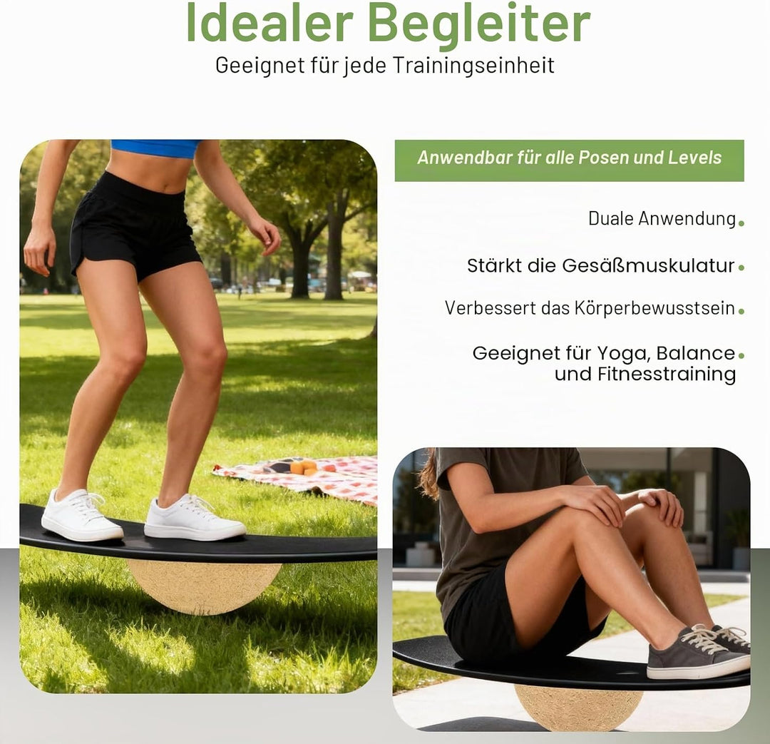Balance Board Halbkugel aus Massivem Kork Balance Ball Halbkugel für Balance Boards, Für Yoga, Reha,