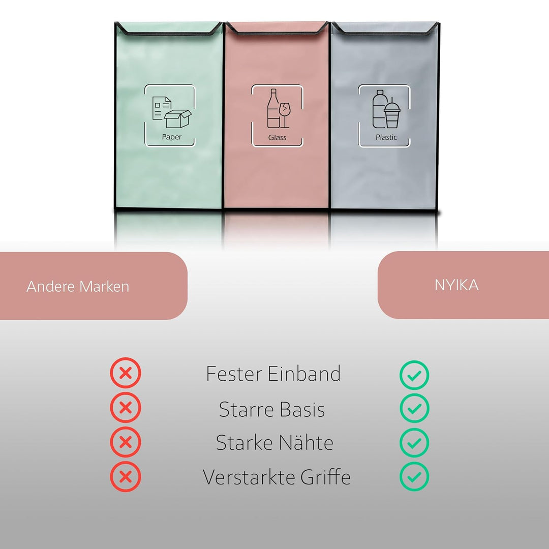 NYIKA Recycling System - Altglas Sammelbehälter - Pfandflaschen Aufbewahrung - Leergut Sammelbehälte