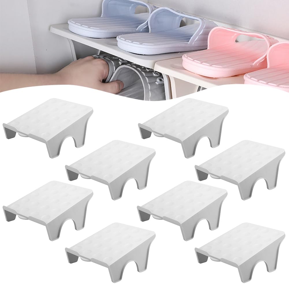 Schuhstapler rutschfeste Schuhschlitze,8 Stück Schuhstapler Platzsparen Doppelschicht Schuhregal Sch