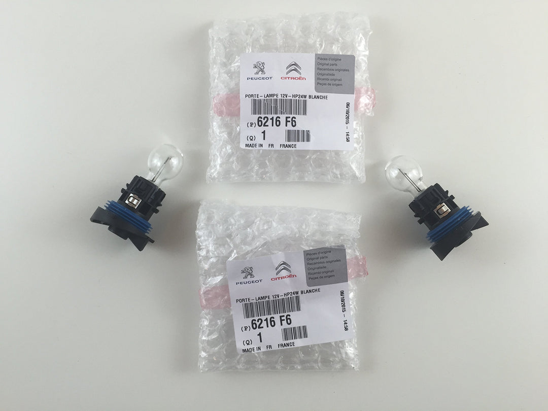 2 x ORIGINAL PEUGEOT CITROEN 12V HP24W P24W LAMPE LAMP 6216F6 6216.F6 TAGFAHRLICHT