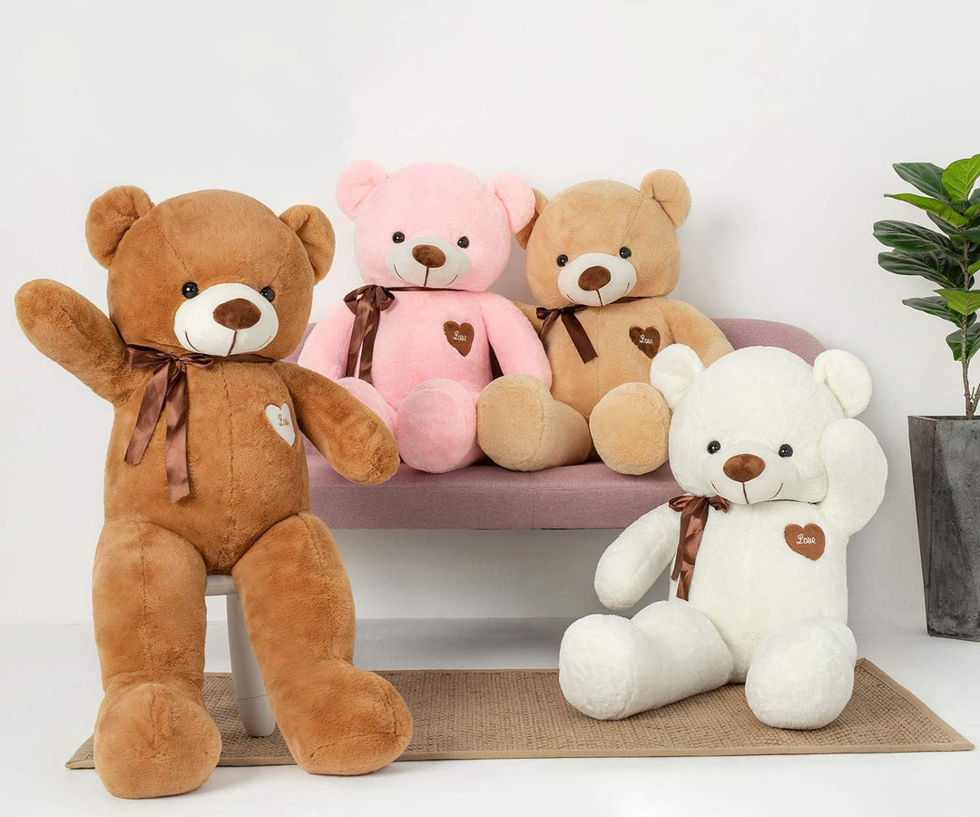 Teddybär Gross Riesen Teddy Bär Plüschbär Kuschelbär 80cm/31.5 Inches Stofftier mit Bänder für Kinde