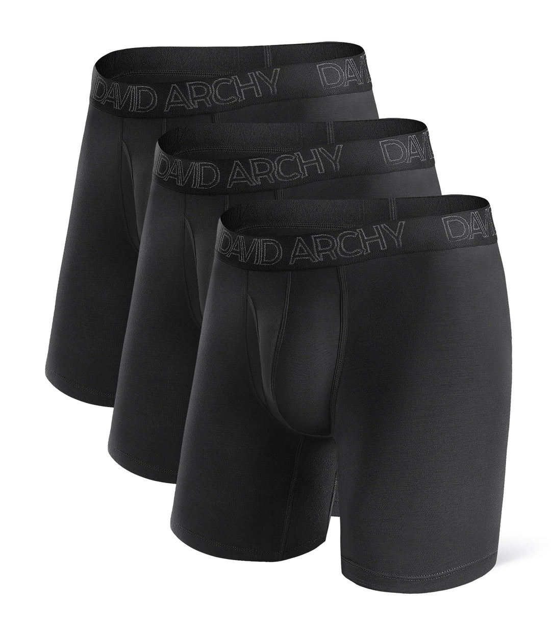DAVID ARCHY Herren Boxershorts Mehrfachpack, Stretcken Klassischer Retroshorts, Unterhosen Männer, 5