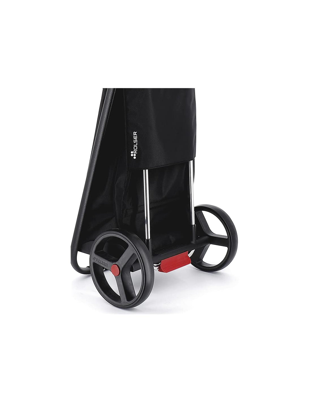Einkaufstrolley Rolser COM MF Black Tube 2 grosse Räder - Schwarz, Schwarz