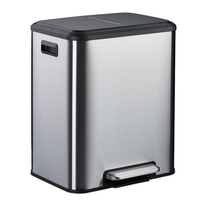 Relaxdays Mülleimer 2 x 15 Liter, Küchenmülleimer mit entnehmbare Inneneimer, Absenkautomatik und Tr