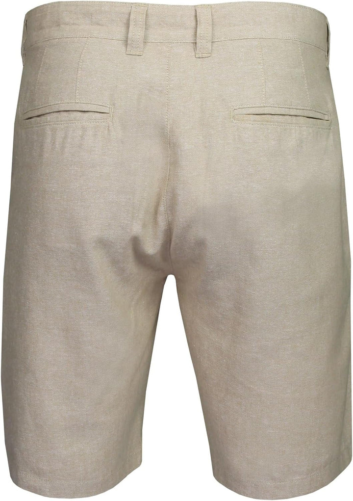 Xact Herren Leinen 23cm Tailored Chino Shorts, Regular Fit 32W Sand (Linen), 32W Sand (Linen)