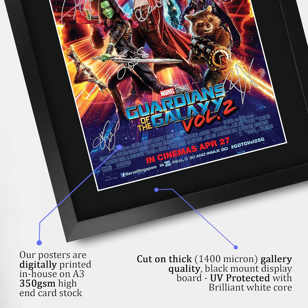 HWC Trading A3 FR Guardians of the Galaxy Vol 2 Chris Pratt und Cast Geschenke Printed Poster Autogr