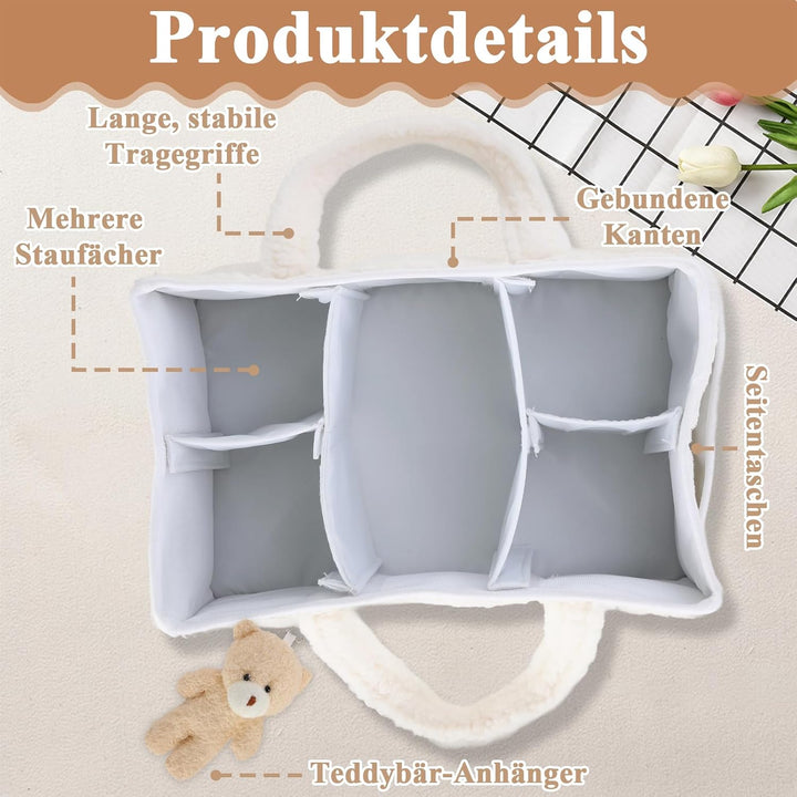 Wickeltasche Organizer, Wickel Organizer Unterwegs, Tragbarer Wickelkorb mit Herausnehmbaren Fächern