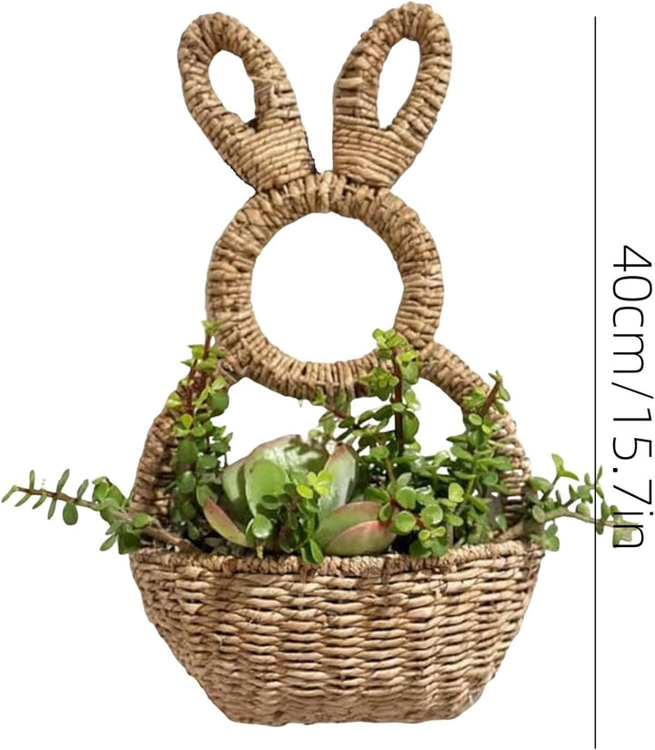 Bunny Basket Hanging Wall Pocket Spring Dekoration, Hängender Osterhase Ornament, Hase zum Aufhängen