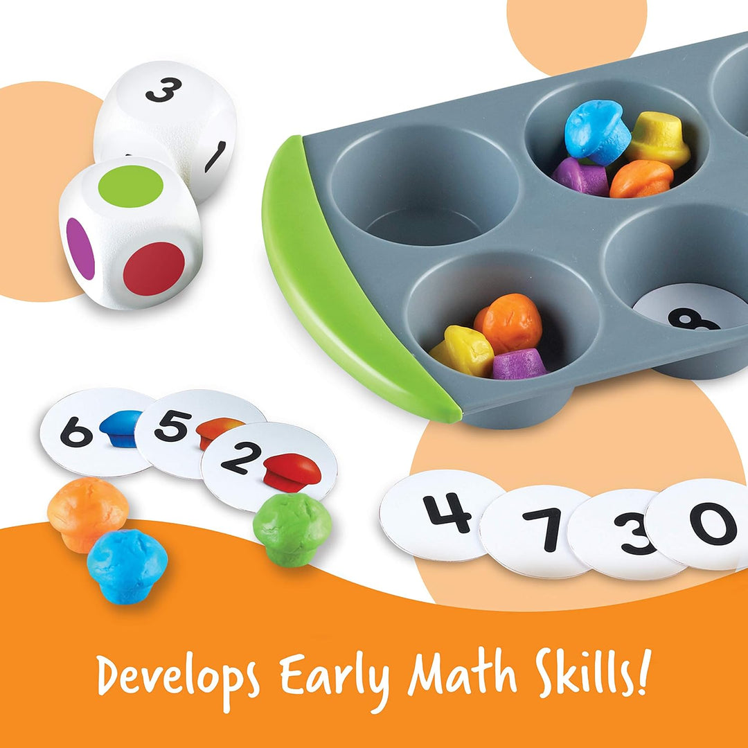 Learning Resources Mini-Muffin Sortier- und Zählspass, Mathematikspiel für Kinder, frühe Rechenferti