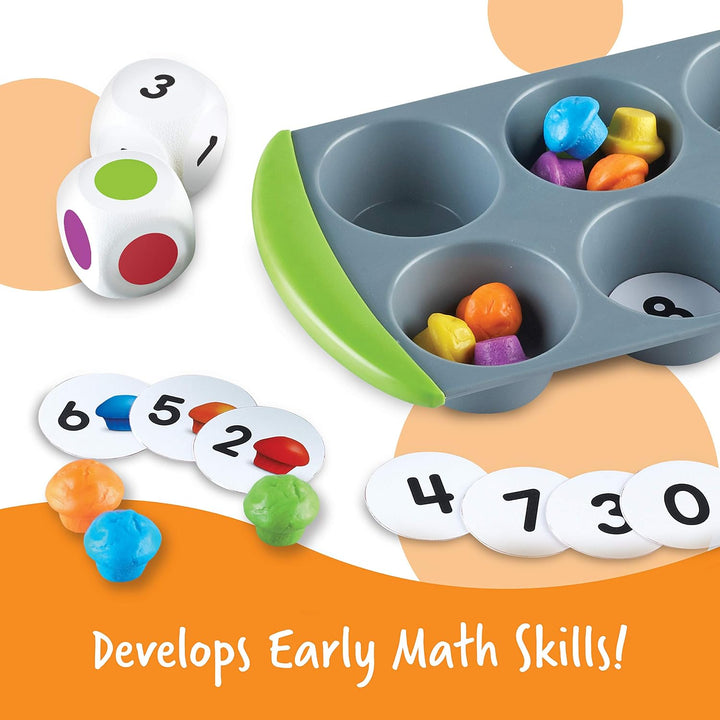 Learning Resources Mini-Muffin Sortier- und Zählspass, Mathematikspiel für Kinder, frühe Rechenferti