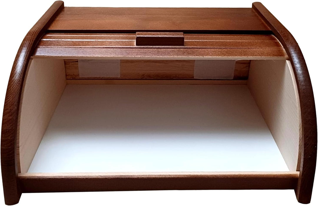 Brot-Box aus Holz, aufrollbar oder herunterklappbar, verschiedene Versionen erhältlich, holz, dunkel