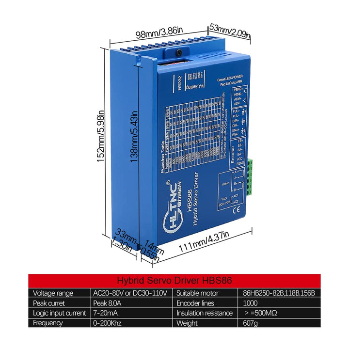 8.5N Set 3 Kit CNC NEMA34 Motor mit geschlossenem Regelkreis 86HSE 6A Hybrid Nema 34 HBS86H &amp; 400W D