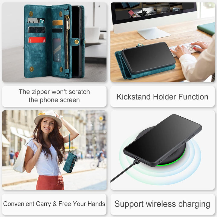 für Galaxy S20 Ultra Hülle, Stossfest Kartenfach Magnetisch Abnehmbare Tasche Handyhülle für Samsung