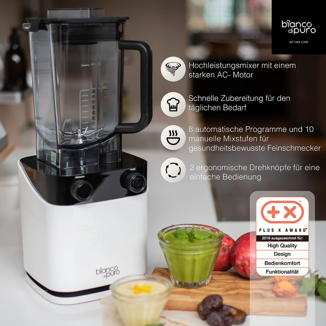 bianco di puro Hochleistungsmixer Volto N Smoothie Maker 8 Mixprogramme 1,5 Liter Füllvolumen BPA-fr
