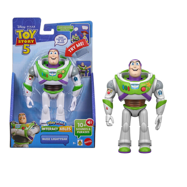 Mattel Disney und Pixar Toy Story 5, sprechende Interactables-Figuren, 18 cm massstabsgetreu, Sprüch