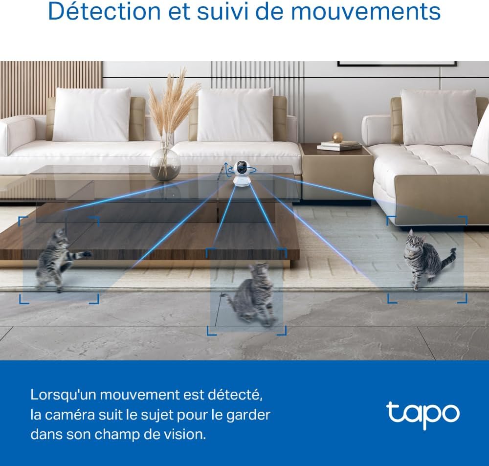 Tapo C230 3K 5MP Überwachungskamera innen 360°, WLAN 2,4GHz, KI-Erkennung, Nachtsicht, Bewegungserke