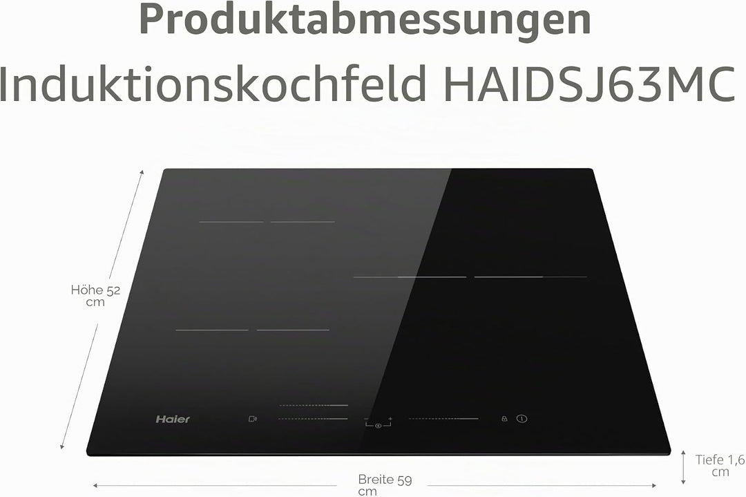 Haier SERIE 2 HAIDSJ63MC Induktionskochfeld/Multi Slider-Bedienung und Wi-Fi-Funktion (hOn App) / 3