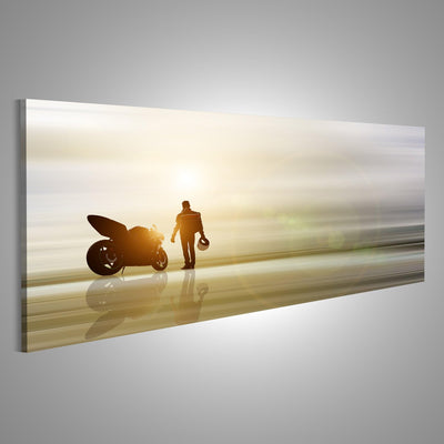 islandburner Bild auf Leinwand Abstrakte Kunst Motorrad Horizont Unscharfer Hintergrund Bilder Wandb