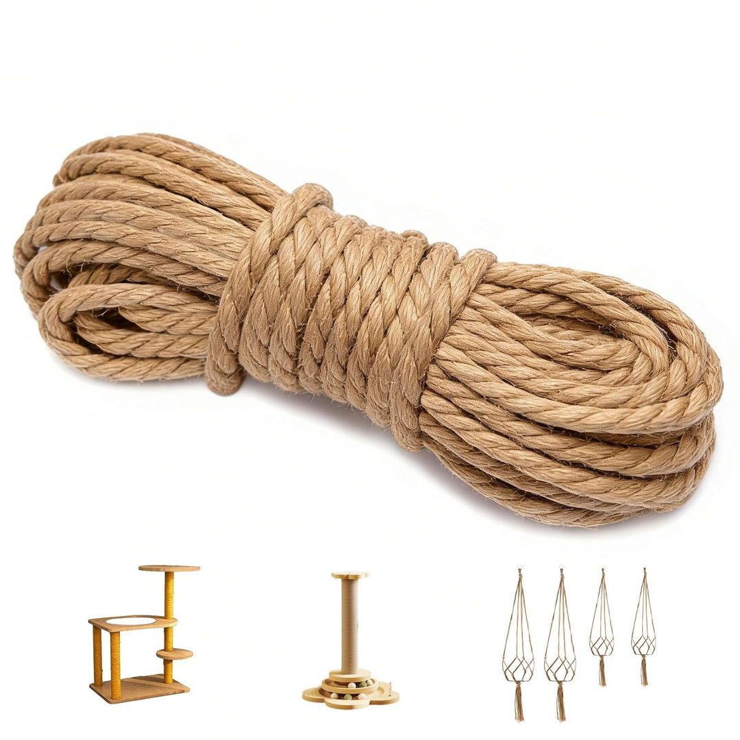 Juteseil 10 mm, 24 M Juteschnur, Natur Tau Seil Kordel, Jutekordel Robustes Bastelschnur Reissfestes