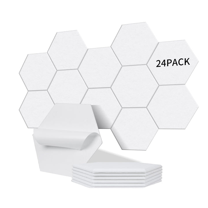 24 Stück Hexagon Akustikplatten selbstklebend, Abdeckung 1.4㎡, Schallschutz & Schalldämmung für Wänd