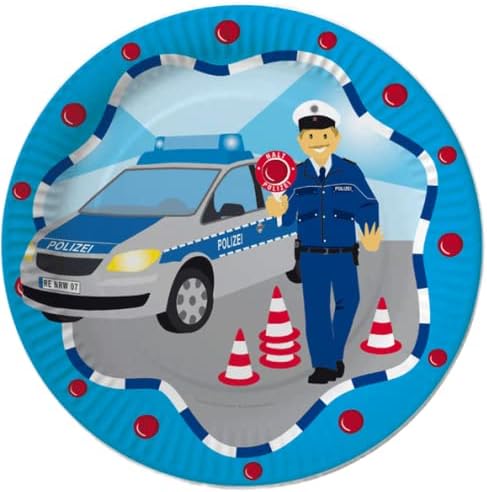 HHO Polizei-Party-Set Police-Party-Set 52tlg. für 16 Gäste Teller Becher Servietten, 52tlg. für 16 G