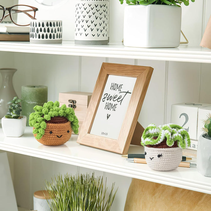 ASTNIC Häkelset für Anfänger, Häkelpflanzen Topfkaktus stricken, Häkel Starter Kits für Erwachsene m