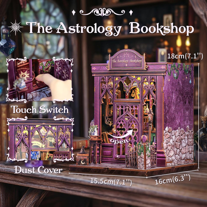 CUTEBEE Book Nook Kit – DIY Puppenhaus Häuser, Miniatur Haus Selber Bauen für Erwachsene, 3D-Holzpuz