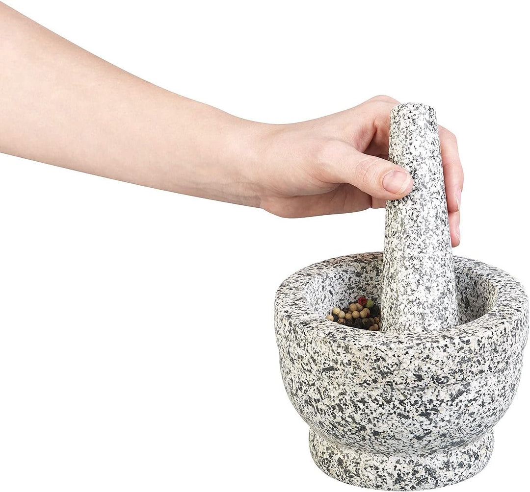 Rosenstein & Söhne Granitmörser: Robuster Mörser mit Stössel aus natürlichem Granit, Ø 14 cm (Mörser