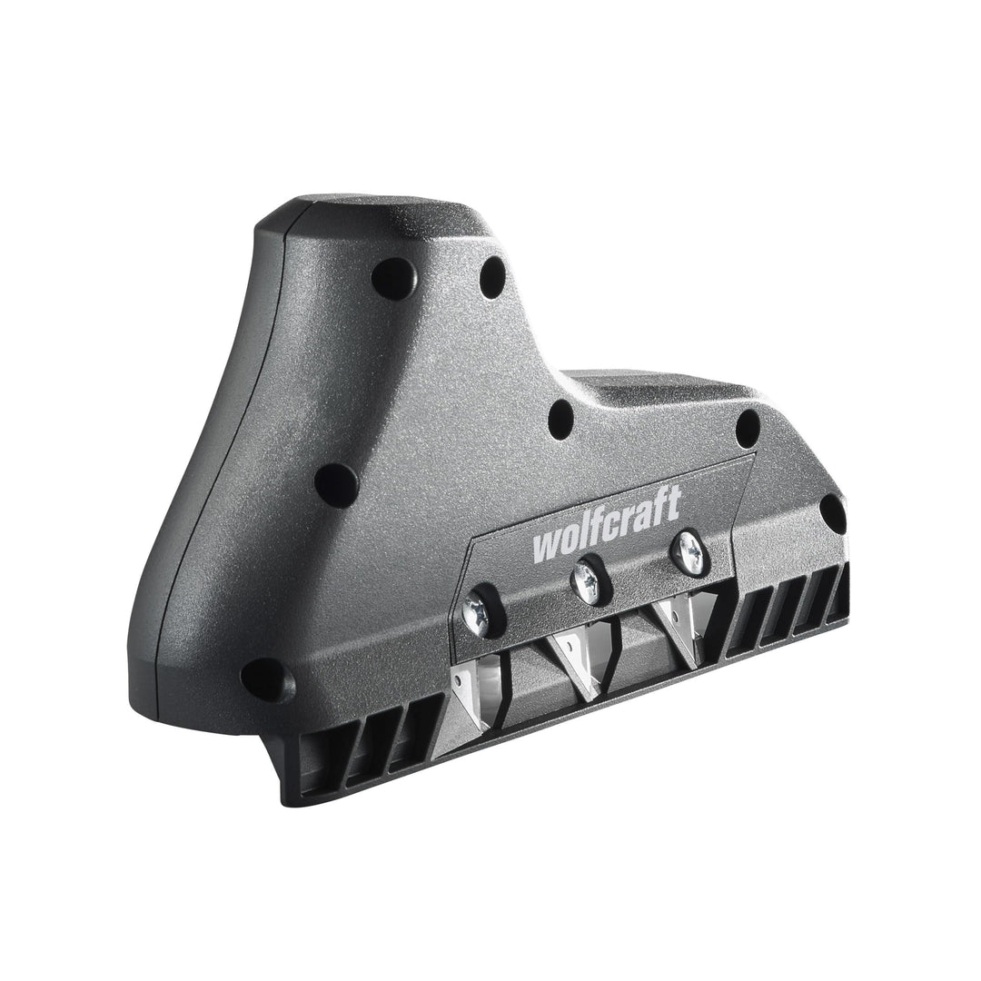 wolfcraft 3-fach Kantenhobel 4009000 – Trockenbau Hobel mit Dreifachklinge zum Anschrägen von Kanten