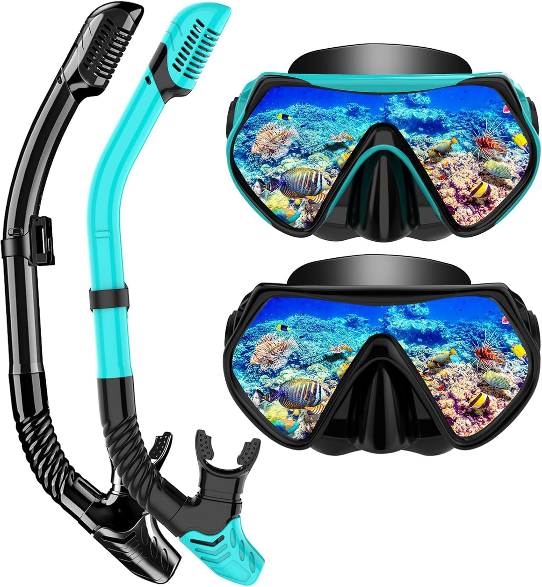 LITTLEJSY Schnorchelset Erwachsene, Schnorcheln Set mit Anti-Fog Taucherbrille und Dry Schnorchel, P