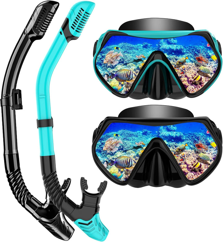 LITTLEJSY Schnorchelset Erwachsene, Schnorcheln Set mit Anti-Fog Taucherbrille und Dry Schnorchel, P