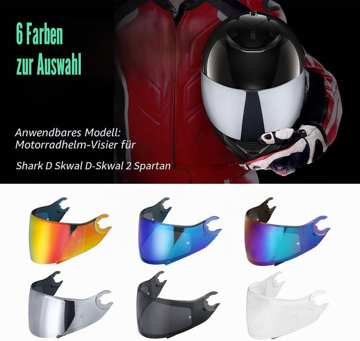 Helmvisier für Shark D Skwal D-Skwal 2 Spartan,Motorradhelm Visier,Motorrad Windschutz Helm Objektiv