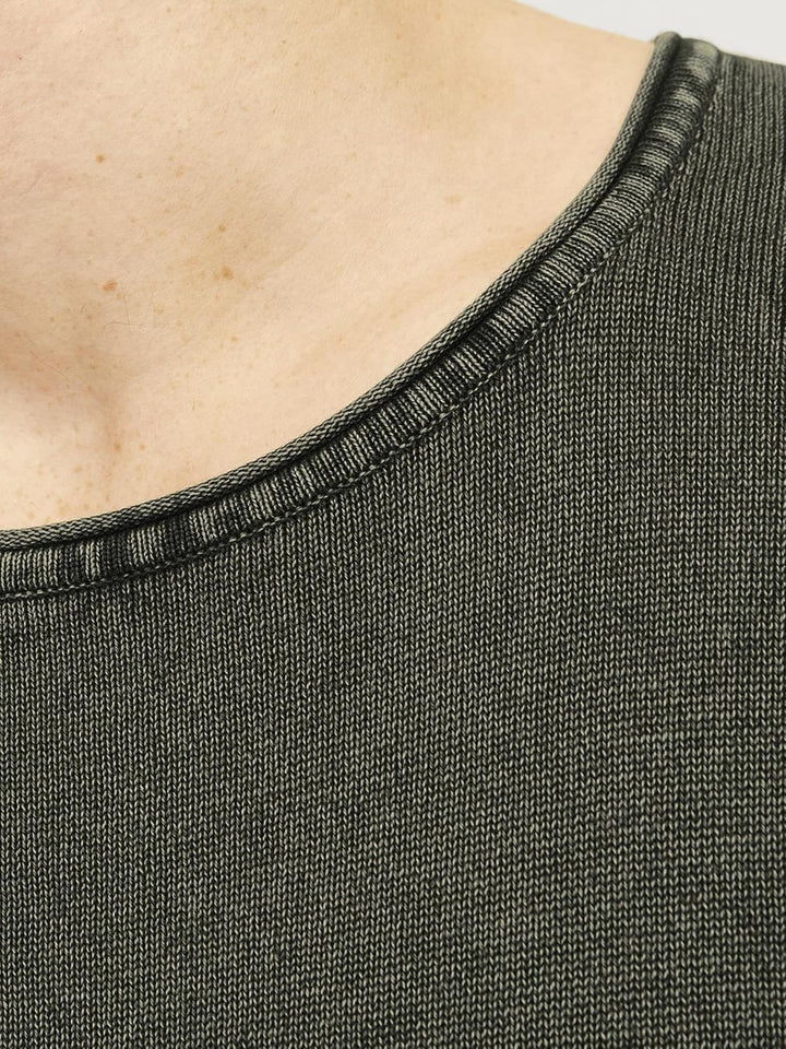 JACK & JONES Male Strickpullover mit Rundhals Einfarbig Strickpullover mit Rundhals XL Dusty Olive,