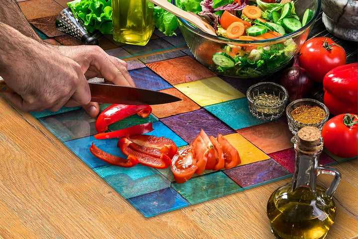TMK ArtDeko Herdabdeckplatte 2 Teilig 40x52 + 60x52 cm - Spritzschutz Herdabdeckung – Herdschutz aus