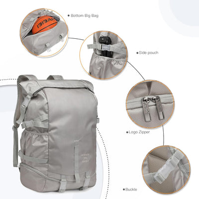 KONO Basketball-Rucksack, grosse Sporttasche mit unterem Ballfach, Ausrüstungstasche für Fussball, V