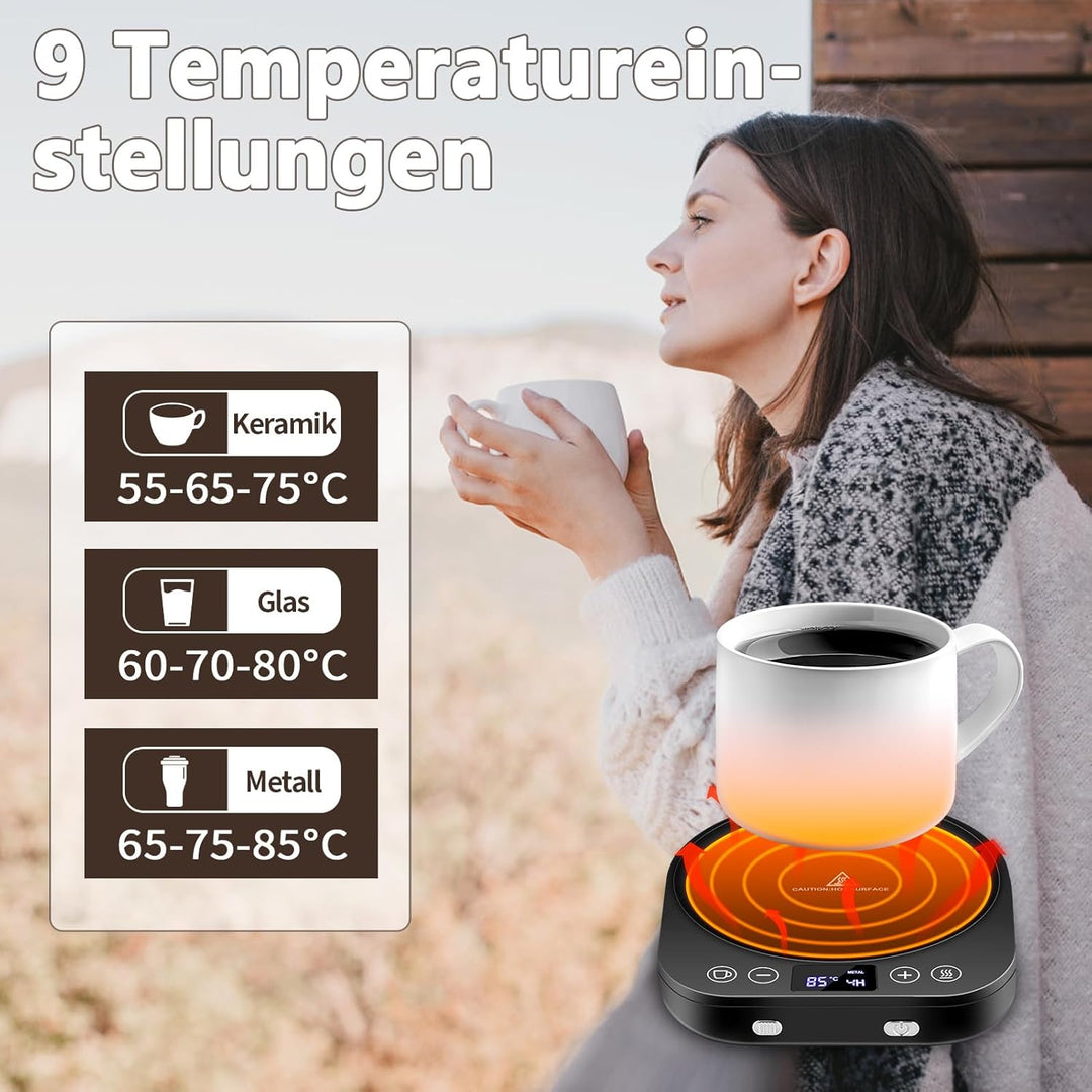 Kaffeewärmer,Aufgerüstet Tassenwärmer,Elektrischer Getränkewärmer,Kaffeetassenwärmer mit 9 Temperatu