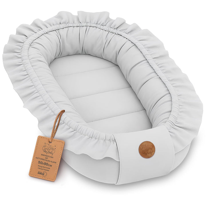 Babynestchen Baumwolle Kuschelnest für Neugeborene 90x50 cm - Baby Nestchen Bett Kokon Fleecestoff G