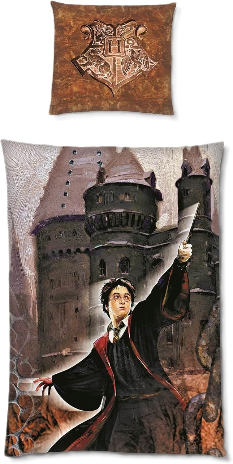 Harry Potter Fleece Bettwäsche 135x200 80x80 cm · Kinderbettwäsche extra weiche Kuschel-Bettwäsche ·