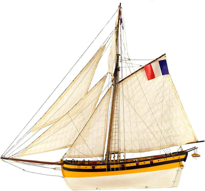 Artesanía Latina - Holzmodellschiff - Französische Kutter Kaperschiff Le Renard - Modell 22401, Mass