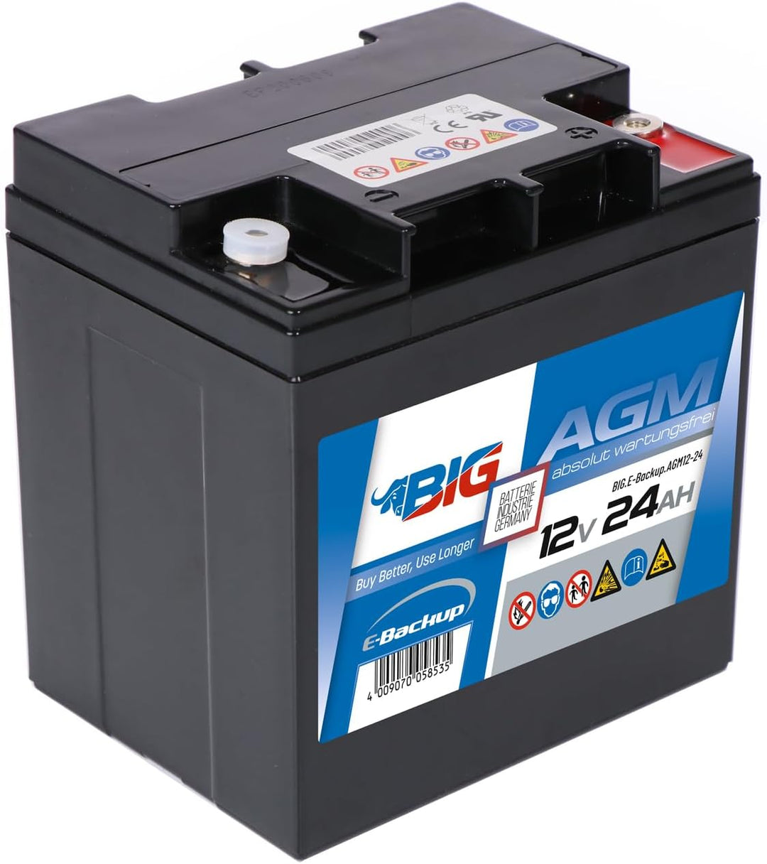 BIG E-Backup AGM Notstrombatterie für EPS- und USV-Systeme, Speicher- &amp; Kommunikationssysteme, Alarm