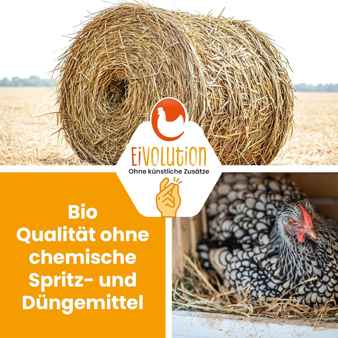 Bio Strohballen Einstreu - 13 kg - für Hühner - staubfreie saugfähige Einstreu - zerfasertes Getreid