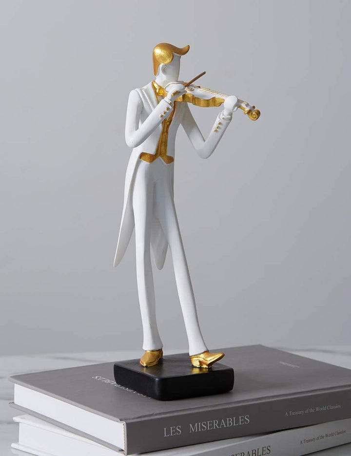Amoy-Art Musik Figuren Skulptur Modern Dekor Statue Wohnzimmer Kunst Arts Polyresin Geschenk 25cm