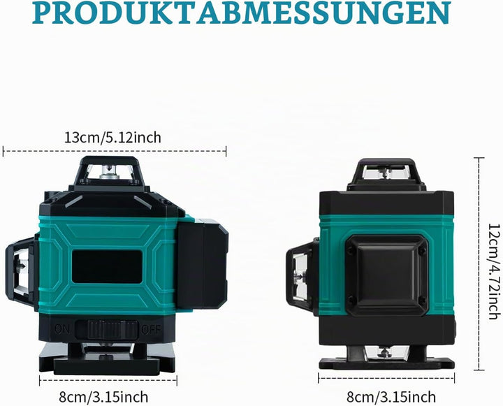 Kreuzlinienlaser Grün mit Stativ, 4 x 360 °16 linienlaser Nivellierlaser Laser Wasserwaage Selbstniv