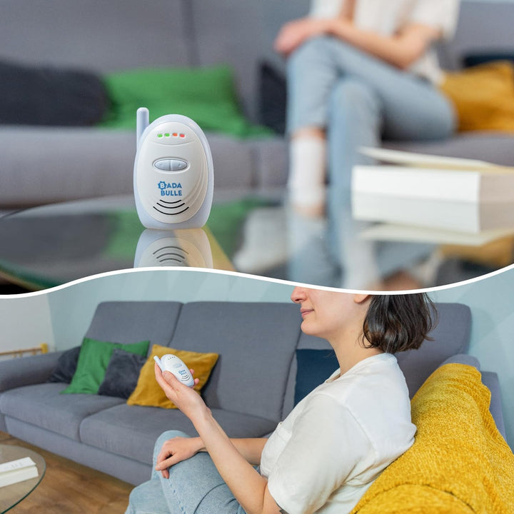 Badabulle Audio-Babyphone 300m Reichweite - akustischer und visueller Alarm - Batterie- oder Netzbet
