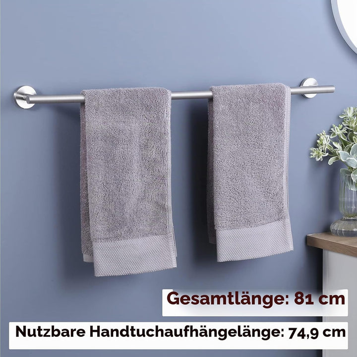 KES Handtuchhalter Badetuchhalter EdelstahlSUS304 80CM Handtuchstange Bad Handtuch Halterung Badehan