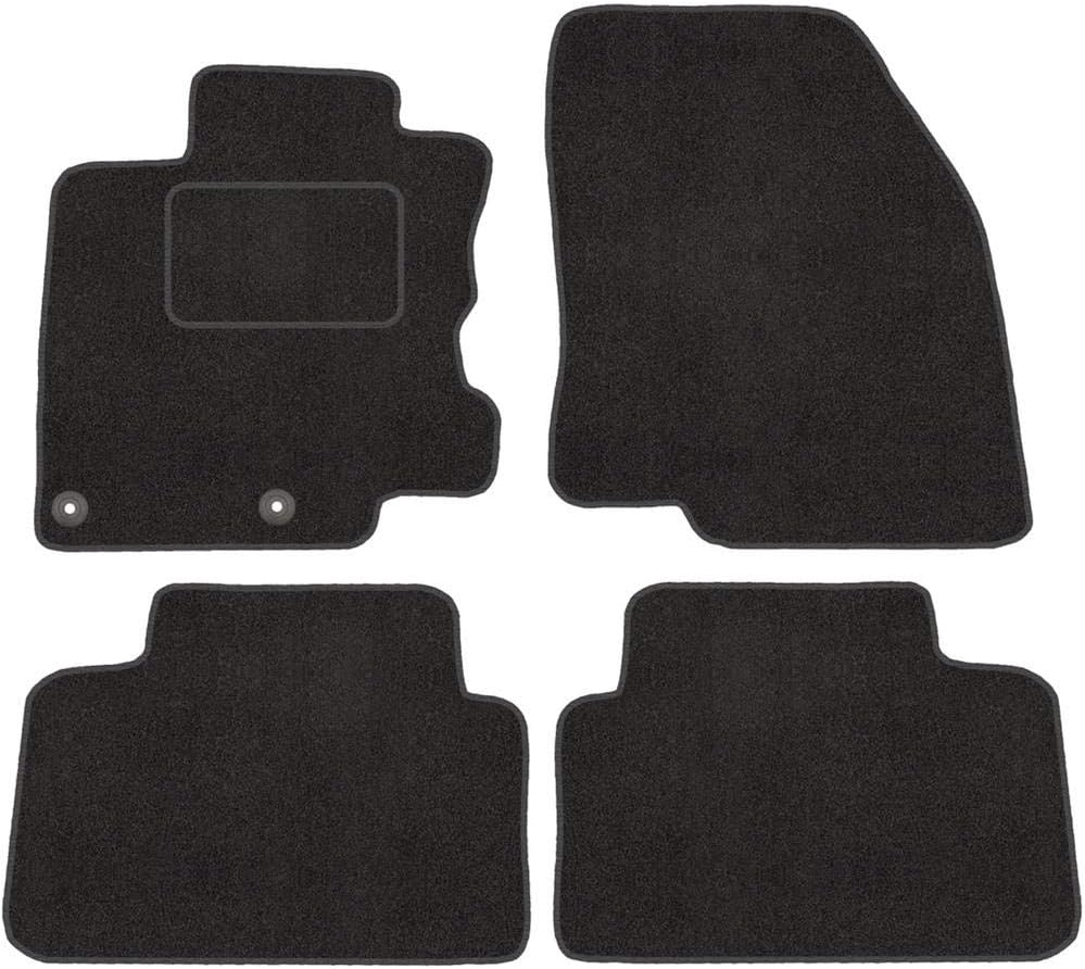 Fussmatten mit Clips 4er Set für Nissan Qashqai 2 II ab 2013 J11 Velours Automatten Vorne, Hinten +
