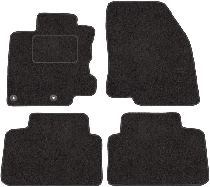 Fussmatten mit Clips 4er Set für Nissan Qashqai 2 II ab 2013 J11 Velours Automatten Vorne, Hinten +