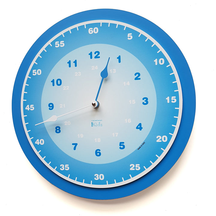 CalleaDesign ClocKids Wand Kinder Uhr - Blau, Blau