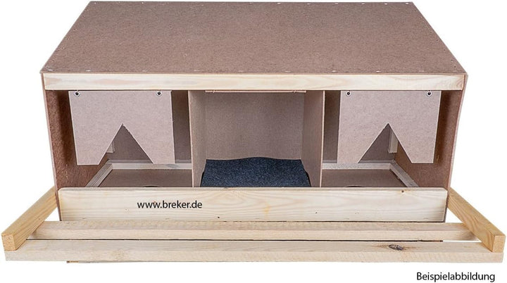 Legenest für Hühner 3er – gerade Unterteil-Variante | Abrollnest aus Holz mit Nestmatten & Auffangwa