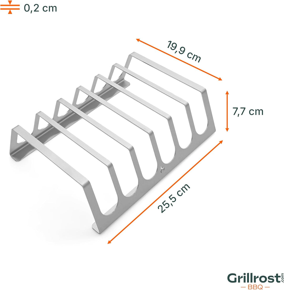 Edelstahl Rippchenhalter | RibRack - für 6 rundum knusprige Spareribs vom Grill &amp; Backofen Rippchen-
